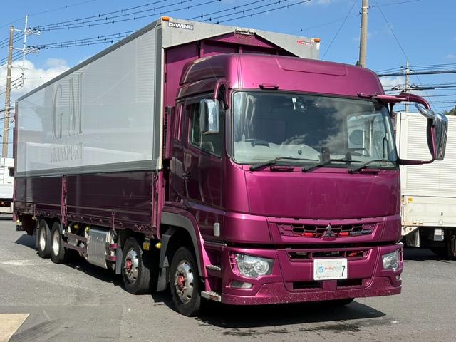 スーパーグレート アルミウイング　パブコ製　ハイルーフ　床素材：木　最大積載量１３９００ｋｇ　リアエアサス　アルミホイール　ラッシング２段　内フック　シフトパイロット　荷箱内寸：長さ９６４ｃｍ幅２４２ｃｍ高さ２６４ｃｍ（4枚目）