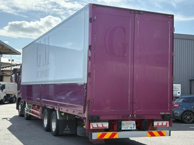 スーパーグレート アルミウイング　パブコ製　ハイルーフ　床素材：木　最大積載量１３９００ｋｇ　リアエアサス　アルミホイール　ラッシング２段　内フック　シフトパイロット　荷箱内寸：長さ９６４ｃｍ幅２４２ｃｍ高さ２６４ｃｍ（8枚目）