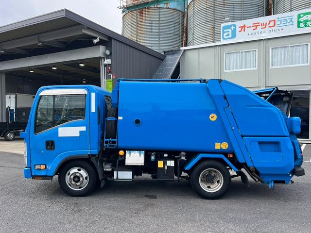 エルフトラック パッカー車 モリタ製プレスパッカー 4.1立米 最大積載量2000kg 汚水タンク 6速マニュアル 左スライドドア 左電動格納ミラー キャビン内書類棚 4JJ1エンジン150馬力(6枚目)