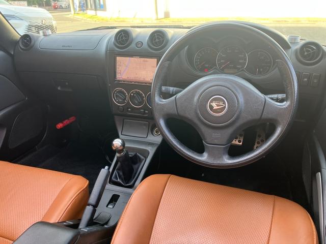 コペン アクティブトップ 5速マニュアル 社外マフラー リアスポイラー シートヒーター レザー調カバー キーレス HIDヘッドライト 社外15インチAW ナビ Bluetooth接続可能 CD DVD(15枚目)