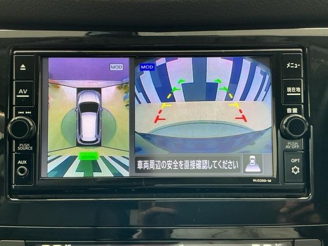 エクストレイル ２０Ｘｉ　純正ドラレコ前　全周囲カメラ　ＬＥＤ　フロントカメラ　ＶＤＣ　Ｗエアコン　地デジ　アイドリングストップ車　シートヒータ　オートクルーズコントロール　ＤＶＤ再生　Ｒカメラ　盗難防止装置　インテリキー（7枚目）