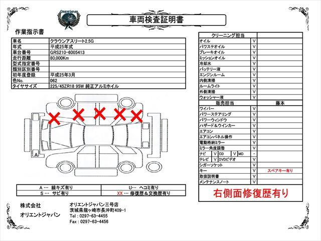 クラウン アスリートＧ　衝突軽減ブレーキ　オートマチックハイビーム　クリアランスソナー　ＨＤＤナビ　Ｂｌｕｅｔｏｏｔｈオーディオ　フルセグ　バックカメラ　ＥＴＣ　　ディスチャージヘッドライト　フォグランプ　　電動シート（58枚目）