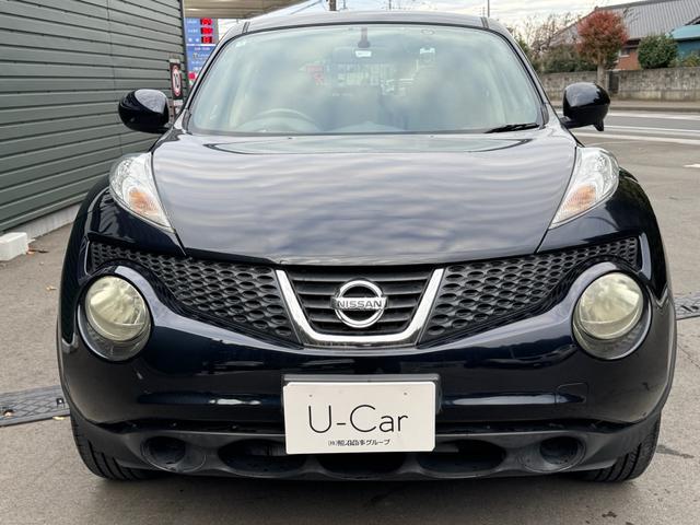 ジューク １５ＲＸ　車検９年３月／純正１７ＡＷ（ブラックペイント）／タイヤ新品ＢＳ／純正ナビ／バックカメラ／ＥＴＣ／オートエアコン／パワステ／ＡＢＳ／パワーウインド／プライバシーガラス／ドアバイザー／買取車／禁煙車（2枚目）