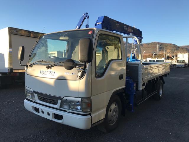 エルフトラック タダノクレーン 3段 フックイン マニュアル5速 エアコン パワステ パワーウィンドウ 積載量 2000KG Nox.PM適合(3枚目)