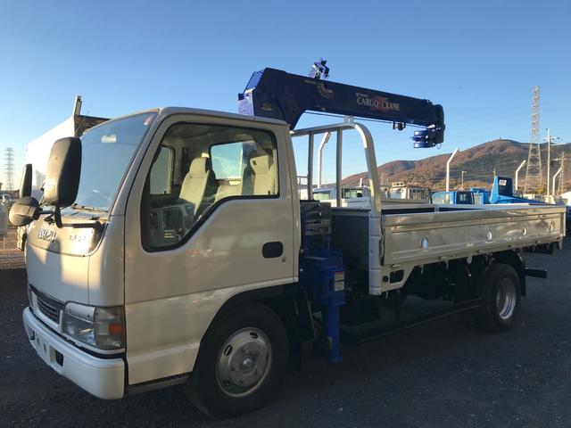 エルフトラック タダノクレーン 3段 フックイン マニュアル5速 エアコン パワステ パワーウィンドウ 積載量 2000KG Nox.PM適合(4枚目)