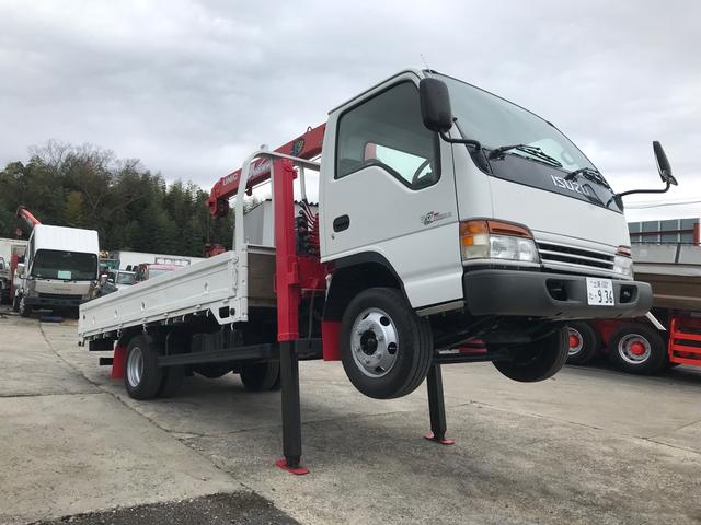 エルフトラック 　ハイジャッキ　ユニッククレーン　Ｖ２６０　３段　２．６３ｔ　エアコン　パワステ　荷台鉄板　積載量　３０００ＫＧ　Ｎｏｘ．ＰＭ適合（62枚目）