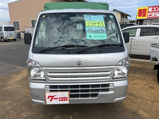 キャリイトラック KCエアコン・パワステ 4WD 3方開 幌付トラック MT エアコン パワーステアリング 運転席エアバッグ 助手席エアバッグ(3枚目)