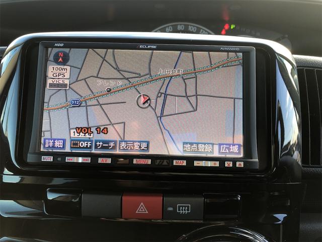 タント カスタムＲＳ　ＨＤＤナビ付　スマートキ　フルオートエアコン　ＷエアＢ　盗難防止　シ－トヒ－タ－　安全ボディ　１セグ　ＴＶ＆ナビ　キーフリー　ＰＷ　運転席エアバック　ＥＴＣ　パワーステアリング　ベンチシート　ＡＢＳ（9枚目）