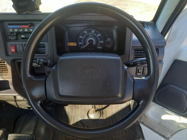 サンバートラック ＴＢ　３方開　パートタイム４ＷＤ　５速マニュアル　ＥＴＣ　エアコン　ドアバイザー　社外オーディオ　ヘッドライトレベライザー　軽トラック　運転席エアバッグ　スペアタイヤ（6枚目）