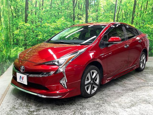 プリウス Sツーリングセレクション フルエアロ SDナビ バックカメラ レザー調シート シートヒーター コーナーセンサー スマートキー LEDヘッド ビルトインETC オートライト オートエアコン 純正17インチアルミ(41枚目)