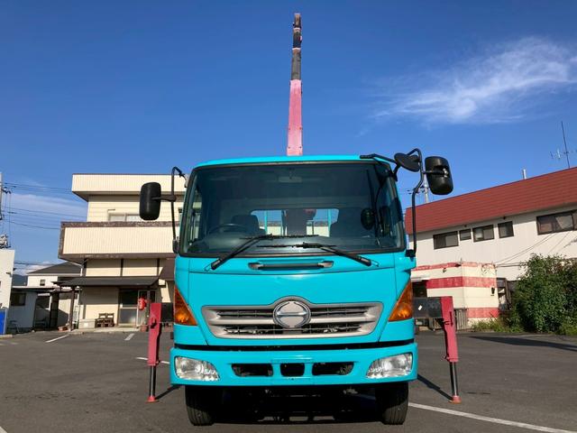 ヒノレンジャー クレーン４段ラジコン古河ユニック５６００ボディ標準幅４トン　４段クレーン中型トラック４トン２．９３トン吊ラジコン２．７５トン積載古河ユニック５６００ボディ標準幅ＵＲＵ３４４ＮアウトリガＪ０５Ｄ電格ミラーＥＴＣ８トン限定免許マニュアルＭＴ６リーフサスペンション（6枚目）