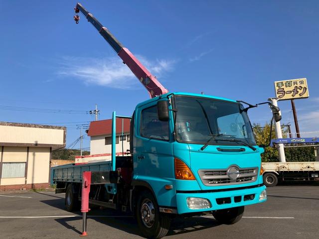 ヒノレンジャー クレーン４段ラジコン古河ユニック５６００ボディ標準幅４トン　４段クレーン中型トラック４トン２．９３トン吊ラジコン２．７５トン積載古河ユニック５６００ボディ標準幅ＵＲＵ３４４ＮアウトリガＪ０５Ｄ電格ミラーＥＴＣ８トン限定免許マニュアルＭＴ６リーフサスペンション（9枚目）