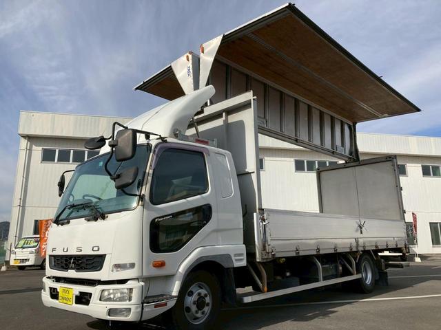 ファイター アルミウイング格納ＰＧワイド６２００ボディ２．５５トン積載　ワイド６２００ボディ格納ゲートラッシング２段２．５５トン積載　ベッド集中ロック電格ミラーバックモニターＥＴＣＡＢＳＰＳＰＷエアバック坂道補助燃焼装置アドブルー中型トラック４トンベット４ｔパワーゲート（5枚目）