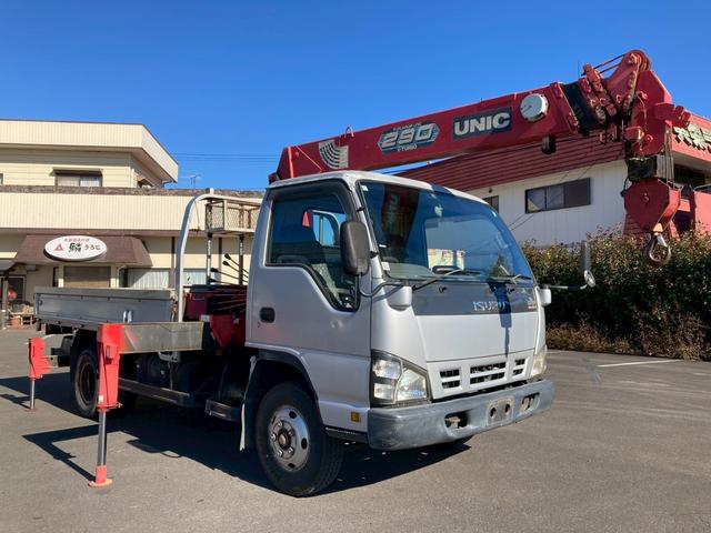 エルフトラック ５段クレーン　セミワイドロング　スムーサー　リヤアウトリガー　５段クレーンセミワイドロング古河ユニック２．９３ｔ吊スムーサーリヤアウトリガーあおり開閉補助装置ＥＴＣ　ＰＳ　ＰＷ　電格ミラーエアバック燃焼装置小型トラックユニック車差し違えアウトリガーシルバー色（9枚目）