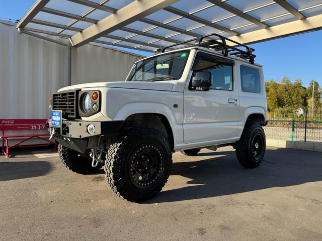 ジムニー 　ＧＩＧＥＡＲルーフラック　ディフェンダーグリル　ＭＥＴＡＬＲＯＣＫ１６インチホイール　ＷＡＲＮ電動ウインチＶＲ－Ｘ　ＷＩＬＤＧＯＯＳＥＲＶ４ウインチバンパー、マフラー　３インチリフトＦＲラテラル（36枚目）