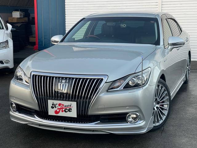 クラウンマジェスタ Ｆバージョン　イデアルエアサス／モデリスタエアロ／３６０°カメラ／前後ソナー／衝突軽減／黒革／エアシート／ヒーター／純正ナビ／純正アルミ／スマートキー／ＥＴＣ／（3枚目）