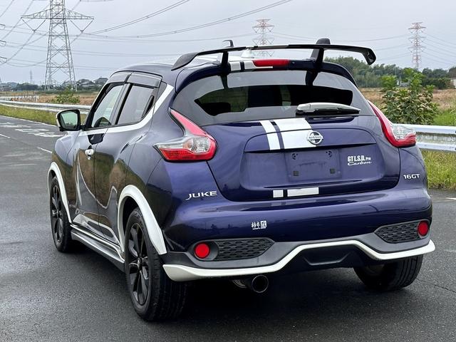ジューク 16GT パーソナライゼーション 車検2027年10月ユザー買取車ワンオーナー純正ナビテレビ社外マフラーHIDヘッドライトETCプッシュスタートスマートキー色ブルーガソリン車5人乗り(5枚目)