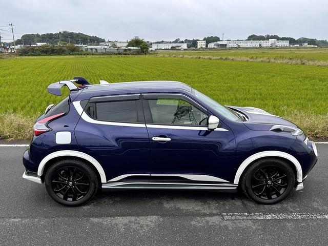 ジューク 16GT パーソナライゼーション 車検2027年10月ユザー買取車ワンオーナー純正ナビテレビ社外マフラーHIDヘッドライトETCプッシュスタートスマートキー色ブルーガソリン車5人乗り(8枚目)