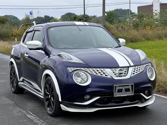 ジューク 16GT パーソナライゼーション 車検2027年10月ユザー買取車ワンオーナー純正ナビテレビ社外マフラーHIDヘッドライトETCプッシュスタートスマートキー色ブルーガソリン車5人乗り(10枚目)