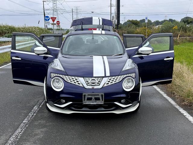ジューク 16GT パーソナライゼーション 車検2027年10月ユザー買取車ワンオーナー純正ナビテレビ社外マフラーHIDヘッドライトETCプッシュスタートスマートキー色ブルーガソリン車5人乗り(16枚目)