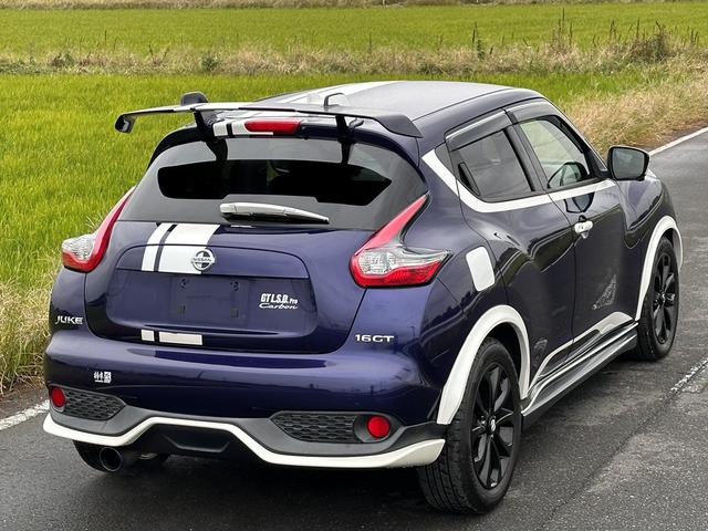 ジューク 16GT パーソナライゼーション 車検2027年10月ユザー買取車ワンオーナー純正ナビテレビ社外マフラーHIDヘッドライトETCプッシュスタートスマートキー色ブルーガソリン車5人乗り(20枚目)