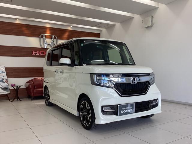 N-BOXカスタム G・EXターボホンダセンシング Rカメ クルコン ナビTV サイドエアバッグ タ-ボ LEDヘットライト ETC USB接続 Fセグ 横滑り防止 パワーステアリング DVD再生可 Wエアバック AC(3枚目)