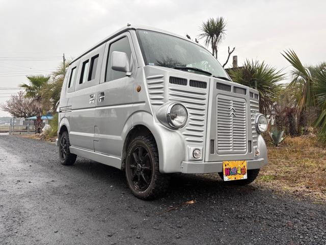 エブリイ PA AC PS 5MT フレンチバスキット 外足回りリフトアップ MTタイヤ 外ホイール 外シートカバー 外フロアマット 外ハンドル ダッシュ板トリム塗装 オーディオディスプレー ETC バックカメラ(7枚目)