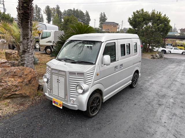 エブリイ PA AC PS 5MT フレンチバスキット 外足回りリフトアップ MTタイヤ 外ホイール 外シートカバー 外フロアマット 外ハンドル ダッシュ板トリム塗装 オーディオディスプレー ETC バックカメラ(24枚目)