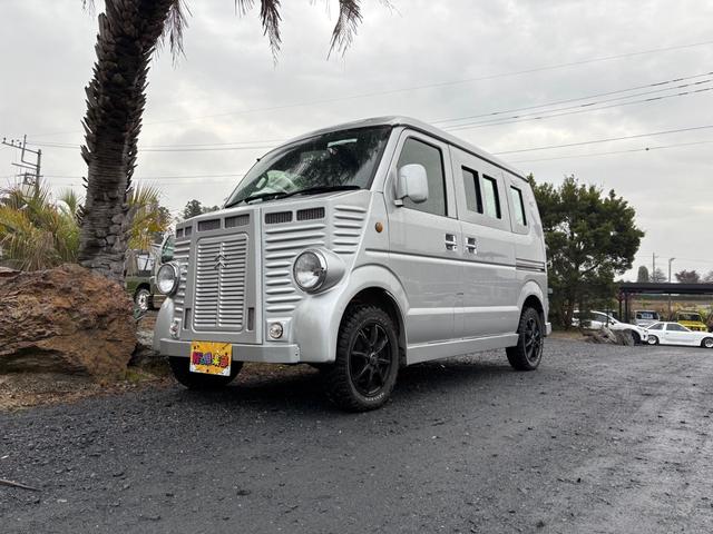 エブリイ PA AC PS 5MT フレンチバスキット 外足回りリフトアップ MTタイヤ 外ホイール 外シートカバー 外フロアマット 外ハンドル ダッシュ板トリム塗装 オーディオディスプレー ETC バックカメラ(25枚目)