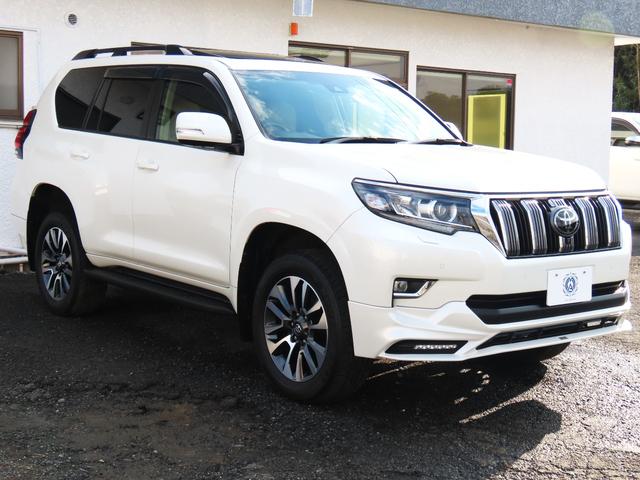 ランドクルーザープラド ＴＸ　Ｌパッケージ　ＴＲＤエアロ＆マフラー　オプション１９インチＡＷ＆ブラックルーフレール　９インチＴコネクトナビ　マルチテレインモニター　ムーンルーフ　ベージュ革　シートヒーター＆エアコン　リアフォグ　セーフティセンス（4枚目）