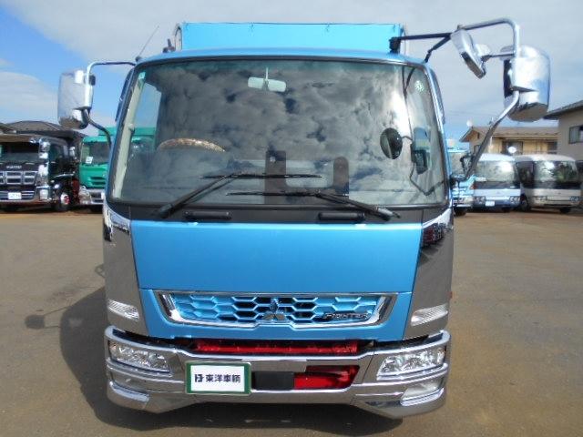 ファイター  ダンプ 上物新明和製 電動コボレーン付 荷台寸法339x206x30 総輪アルミホイール メッキ&ステンレスパーツ ベッド付 走行5.3万km 6速ミッション(6枚目)