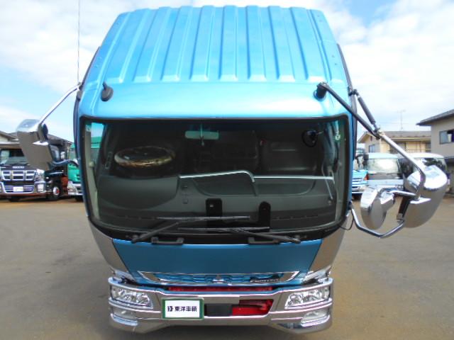 ファイター  ダンプ 上物新明和製 電動コボレーン付 荷台寸法339x206x30 総輪アルミホイール メッキ&ステンレスパーツ ベッド付 走行5.3万km 6速ミッション(44枚目)