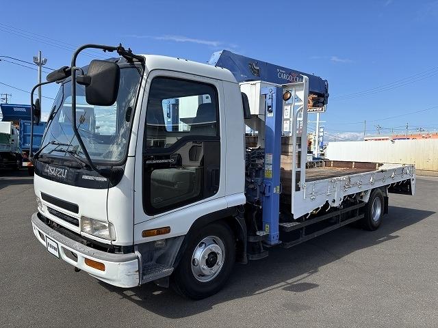 フォワード クレーン付ハイジャッキ 上物タダノ製 3段ブーム フックイン 2.9t吊り ロングジャッキ 荷台寸法491x224x19 荷台床板張り 積載1.95t 歩み掛け有 ロープ穴 走行5.2万km(2枚目)