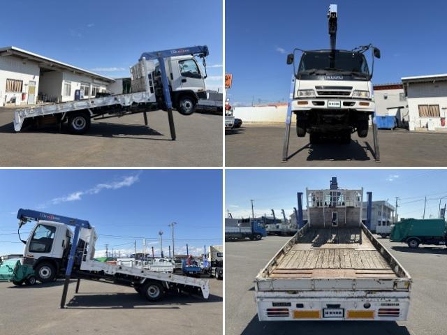 フォワード クレーン付ハイジャッキ 上物タダノ製 3段ブーム フックイン 2.9t吊り ロングジャッキ 荷台寸法491x224x19 荷台床板張り 積載1.95t 歩み掛け有 ロープ穴 走行5.2万km(7枚目)