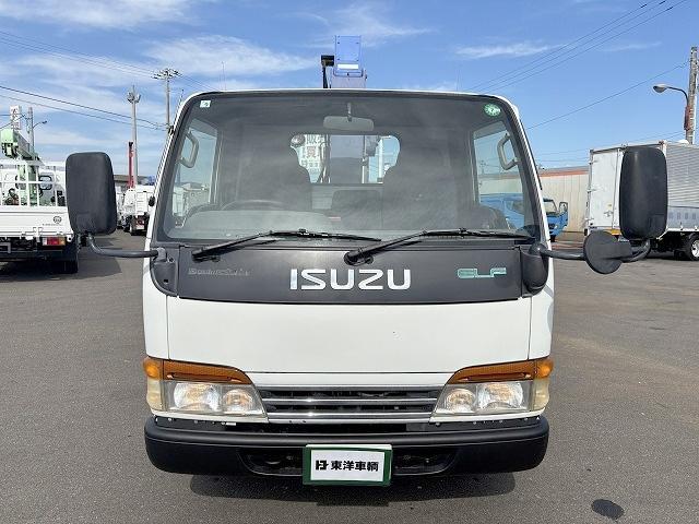 エルフトラック クレーン付平ボディ 上物タダノ製 4段ブーム ラジコン(無線) 2.6t吊り フックイン 荷台寸法371×180×38 標準ロングボディ 荷台床鉄板/板張り 積載2t アオリ5方開(8枚目)