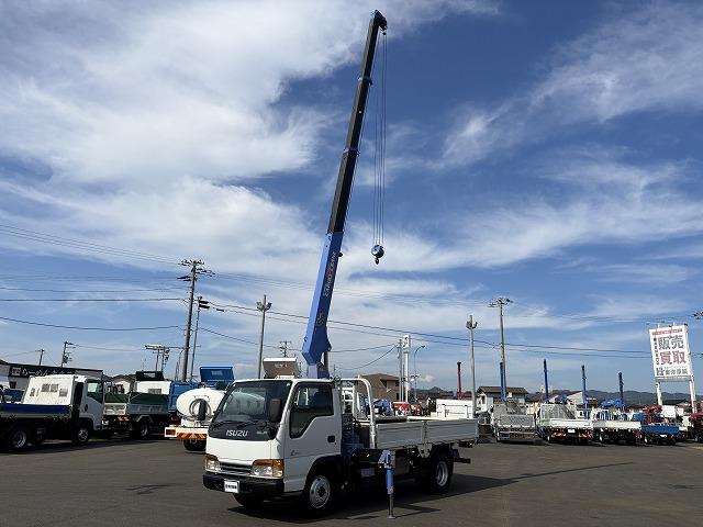 エルフトラック クレーン付平ボディ 上物タダノ製 4段ブーム ラジコン(無線) 2.6t吊り フックイン 荷台寸法371×180×38 標準ロングボディ 荷台床鉄板/板張り 積載2t アオリ5方開(51枚目)