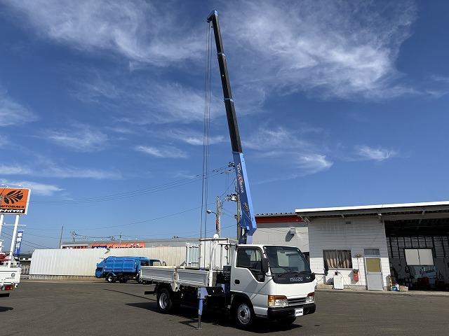 エルフトラック クレーン付平ボディ 上物タダノ製 4段ブーム ラジコン(無線) 2.6t吊り フックイン 荷台寸法371×180×38 標準ロングボディ 荷台床鉄板/板張り 積載2t アオリ5方開(52枚目)