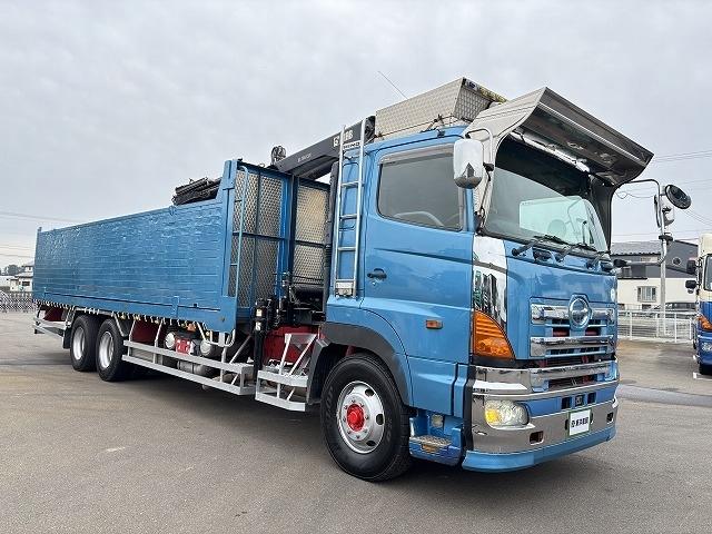 プロフィア ヒアブクレーン付スクラップ運搬車 上物ヒアブ製(166E3-CLX) 360度回転グラップル付 荷台寸820x239x133 鉄深箱 容量約26立米 積載10.3t 410馬力 2デフ 走行63万km(3枚目)