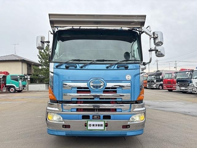 プロフィア ヒアブクレーン付スクラップ運搬車 上物ヒアブ製(166E3-CLX) 360度回転グラップル付 荷台寸820x239x133 鉄深箱 容量約26立米 積載10.3t 410馬力 2デフ 走行63万km(6枚目)