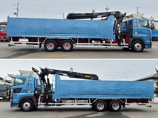 プロフィア ヒアブクレーン付スクラップ運搬車 上物ヒアブ製(166E3-CLX) 360度回転グラップル付 荷台寸820x239x133 鉄深箱 容量約26立米 積載10.3t 410馬力 2デフ 走行63万km(8枚目)