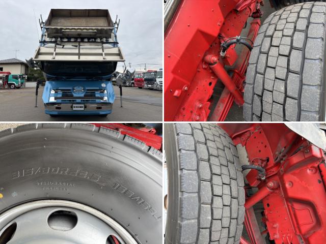 プロフィア ヒアブクレーン付スクラップ運搬車 上物ヒアブ製(166E3-CLX) 360度回転グラップル付 荷台寸820x239x133 鉄深箱 容量約26立米 積載10.3t 410馬力 2デフ 走行63万km(53枚目)