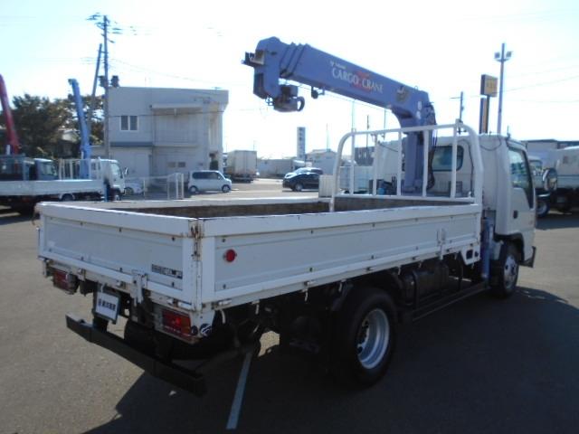 エルフトラック クレーン付き平ボディ 上物タダノ製 4段ブーム ラジコン(無線) フックイン 2.6t吊り ワイドロングボディ 荷台寸法362x193x38 荷台床木張り アオリ開閉サポート 走行6.6万km(6枚目)