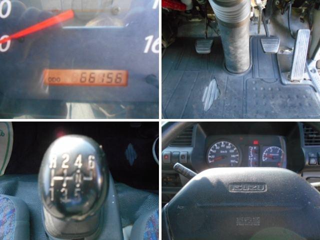 エルフトラック クレーン付き平ボディ 上物タダノ製 4段ブーム ラジコン(無線) フックイン 2.6t吊り ワイドロングボディ 荷台寸法362x193x38 荷台床木張り アオリ開閉サポート 走行6.6万km(17枚目)