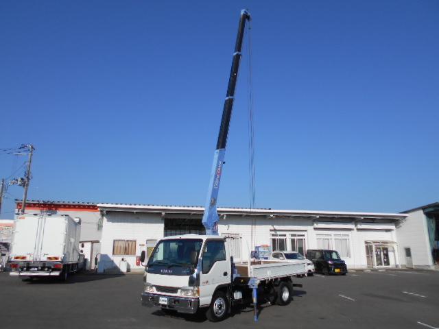 エルフトラック クレーン付き平ボディ 上物タダノ製 4段ブーム ラジコン(無線) フックイン 2.6t吊り ワイドロングボディ 荷台寸法362x193x38 荷台床木張り アオリ開閉サポート 走行6.6万km(22枚目)