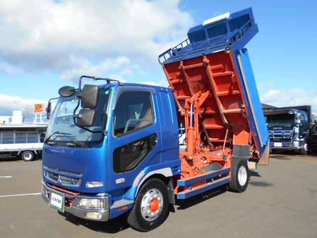 ファイター ダンプ 上物新明和製 増トン車 積載:7.2t 荷台寸法:340×215×64 電動コボレーン付 ベッド付 走行:21.1万km 6速ミッション(31枚目)