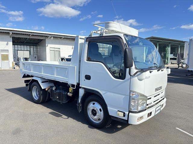 エルフトラック ローダーダンプ 上物花見台製 積載3t 荷台寸法306×160×36 荷台床鉄板張り アオリ3方開 シートキャリア付 150馬力 6速ミッション 走行8.6万km(2枚目)