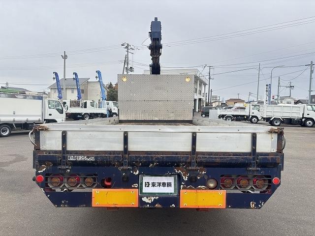 ヒノレンジャー 　クレーン付ハイジャッキ　上物前田製　３段ブーム　２．９ｔ吊り　フックイン　ロングジャッキ　荷台寸法４５９×２１０×１９　荷台床板張り　積載２．５ｔ　フルタイム４ＷＤ♪　生エンジン（7枚目）