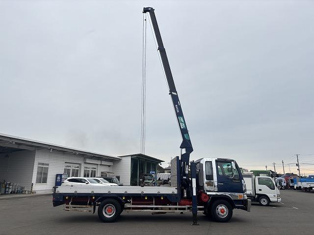 ヒノレンジャー 　クレーン付ハイジャッキ　上物前田製　３段ブーム　２．９ｔ吊り　フックイン　ロングジャッキ　荷台寸法４５９×２１０×１９　荷台床板張り　積載２．５ｔ　フルタイム４ＷＤ♪　生エンジン（48枚目）