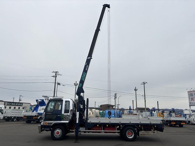 ヒノレンジャー 　クレーン付ハイジャッキ　上物前田製　３段ブーム　２．９ｔ吊り　フックイン　ロングジャッキ　荷台寸法４５９×２１０×１９　荷台床板張り　積載２．５ｔ　フルタイム４ＷＤ♪　生エンジン（49枚目）