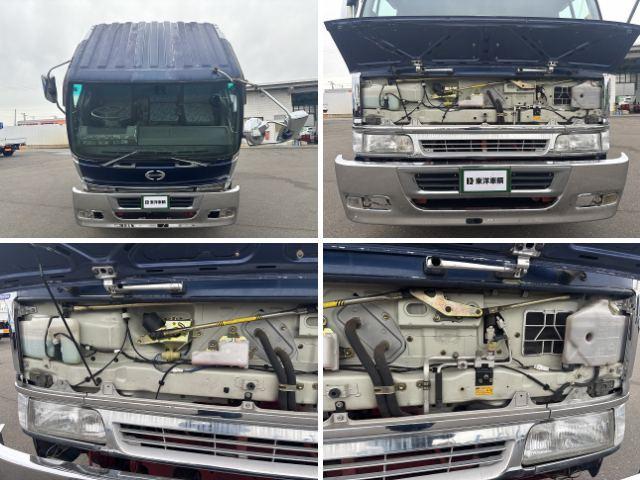 ヒノレンジャー 　クレーン付ハイジャッキ　上物前田製　３段ブーム　２．９ｔ吊り　フックイン　ロングジャッキ　荷台寸法４５９×２１０×１９　荷台床板張り　積載２．５ｔ　フルタイム４ＷＤ♪　生エンジン（68枚目）